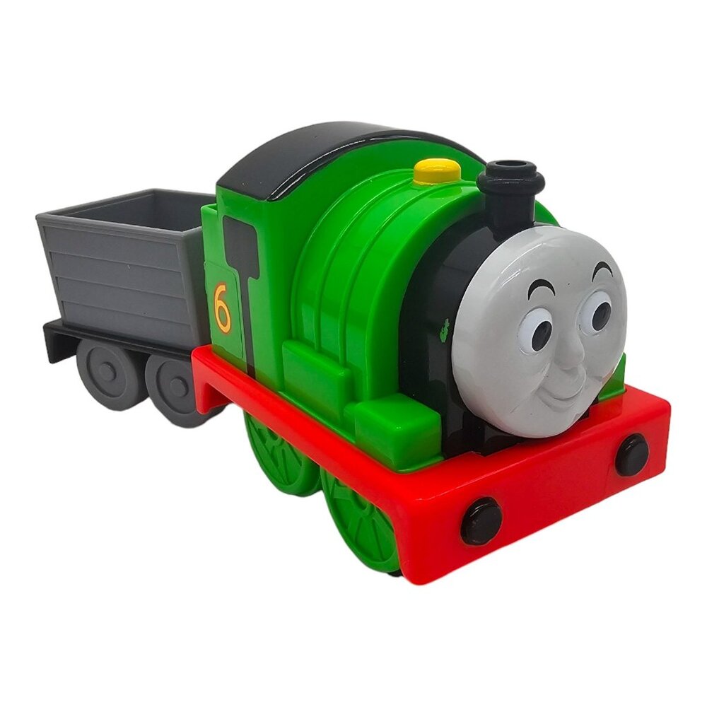 1998 TOMY Percy Train with Cargo Car Thomas & Friends Push Along Trackmaster Toy